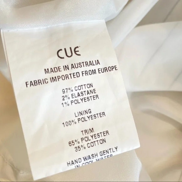 CUE Size 4 White striped Faux Wrap Cotton Summer Dress with Belt Light Stretch - Picture 9 of 10